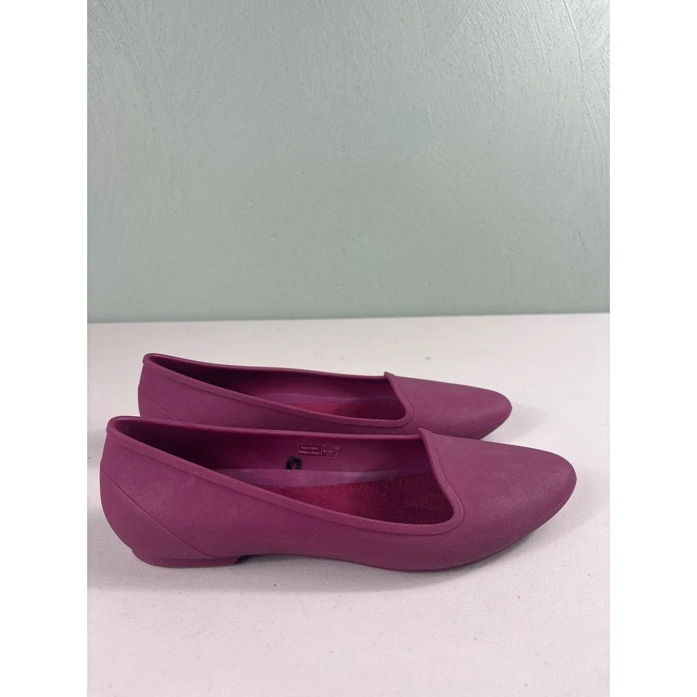 Crocs Women's Size 8 Magenta Slip On‎ Ballet Flats Iconic Comfort Shoes Clogs